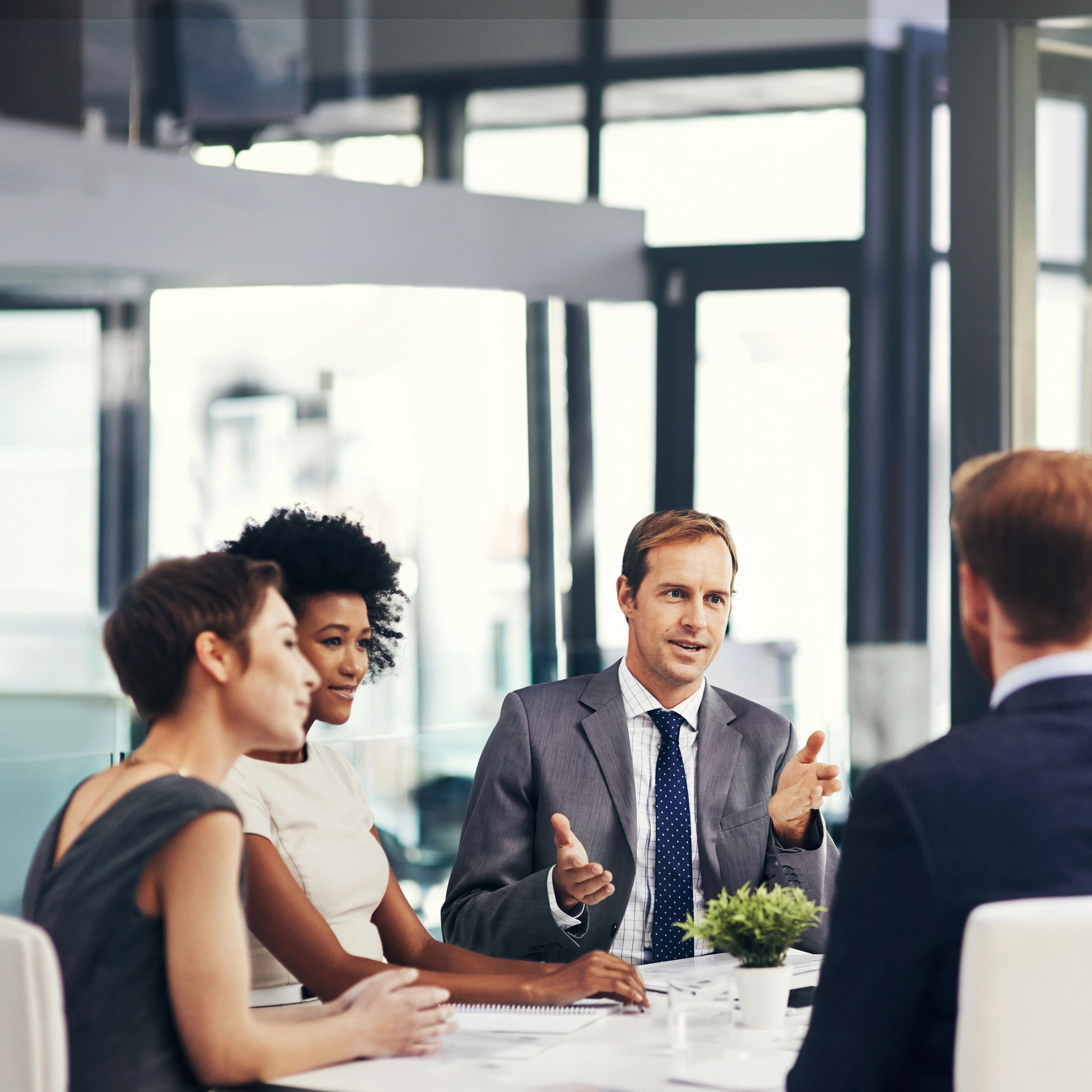 Team meeting in a conference room