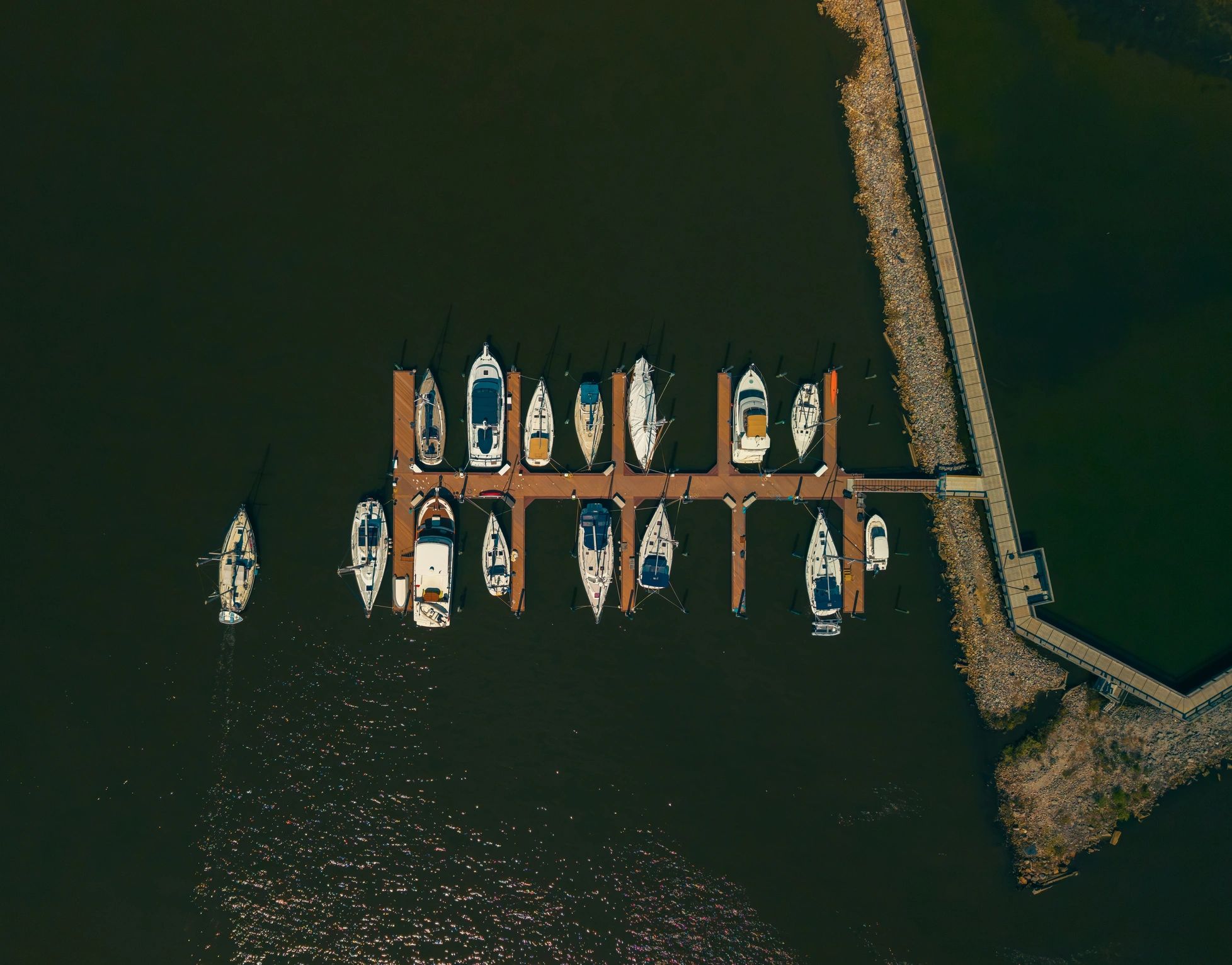 Top down view of a dock layout