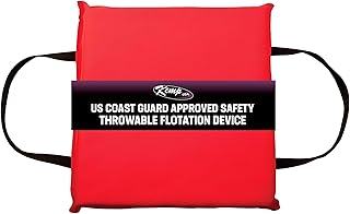 Marine throwable cushion for boat safety gear article