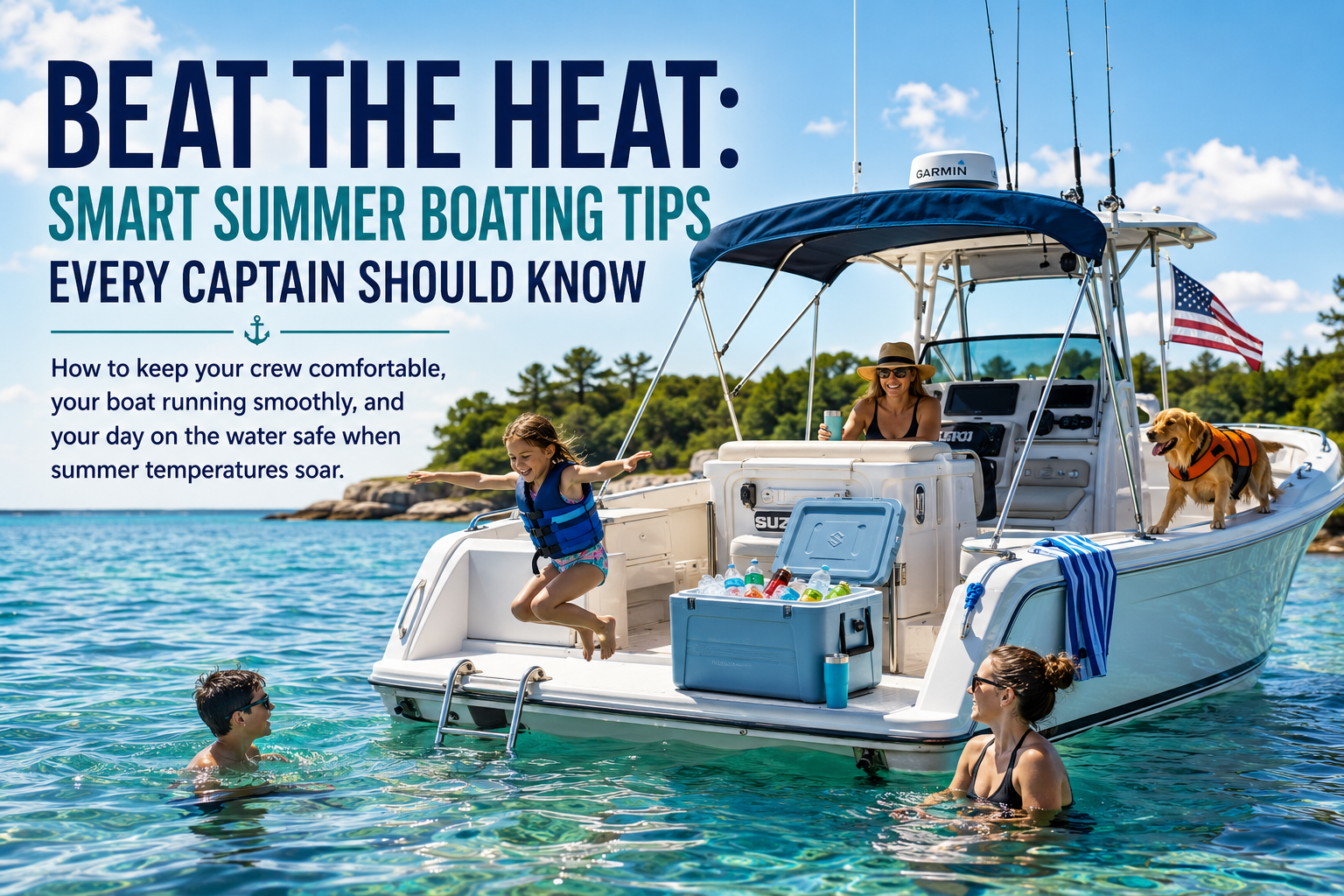 Summer boating scene for Beat the Heat article